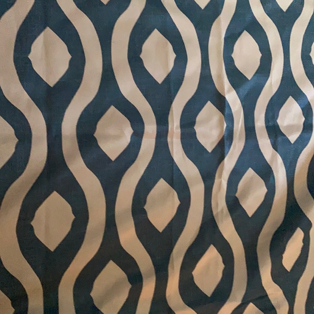 30 x 84 inches black out blue and cream curtains set of two